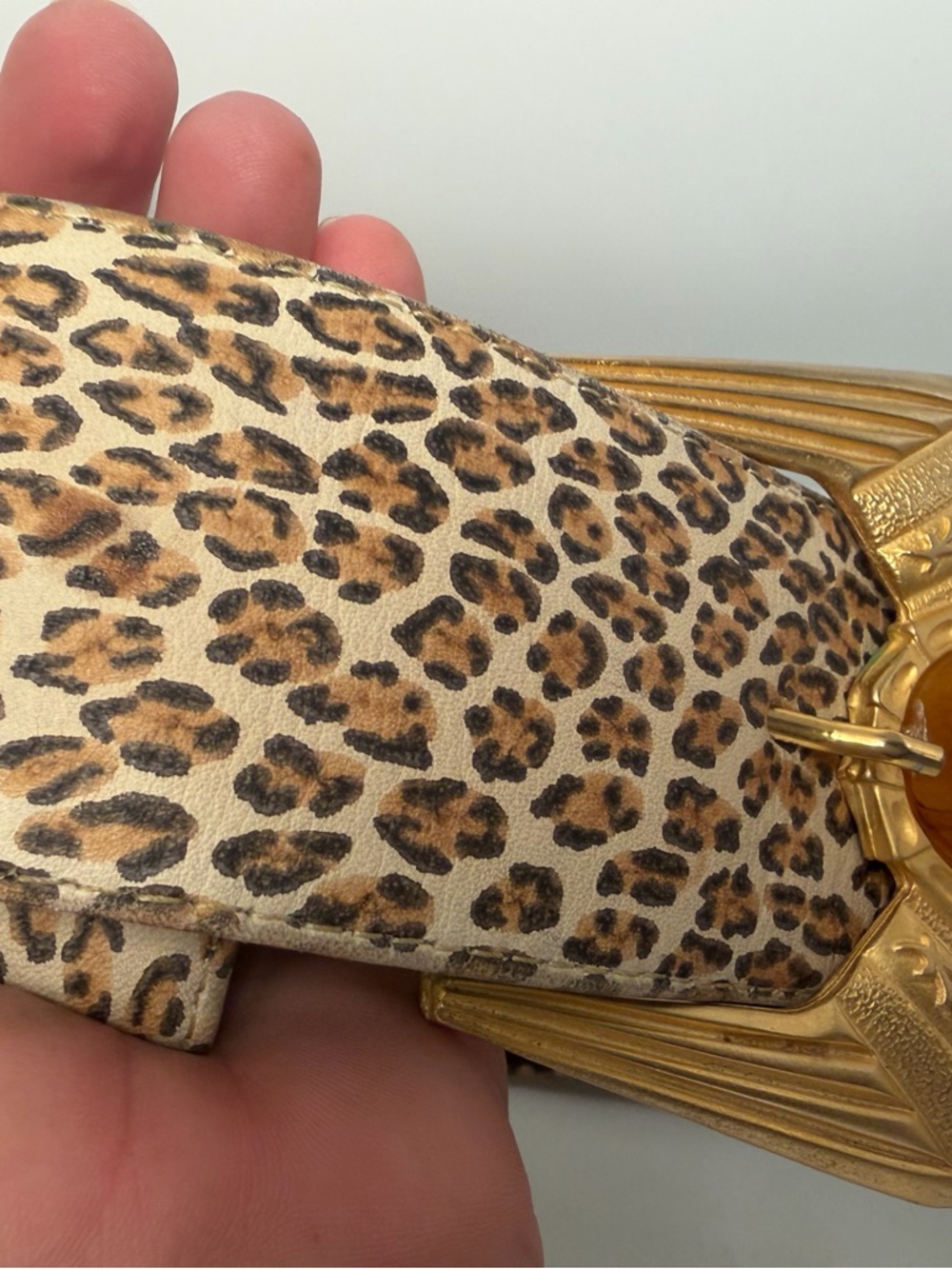 Vintage Gold-Accent Leopard Print Women's Statement Belt - Picture 10 of 16